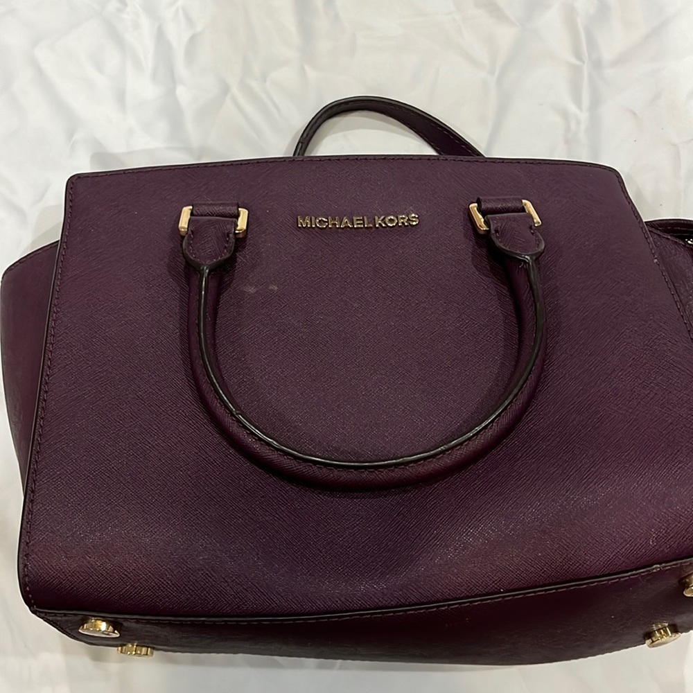 Michael Kors Selma Satchel MD -Dark Plum/Purple